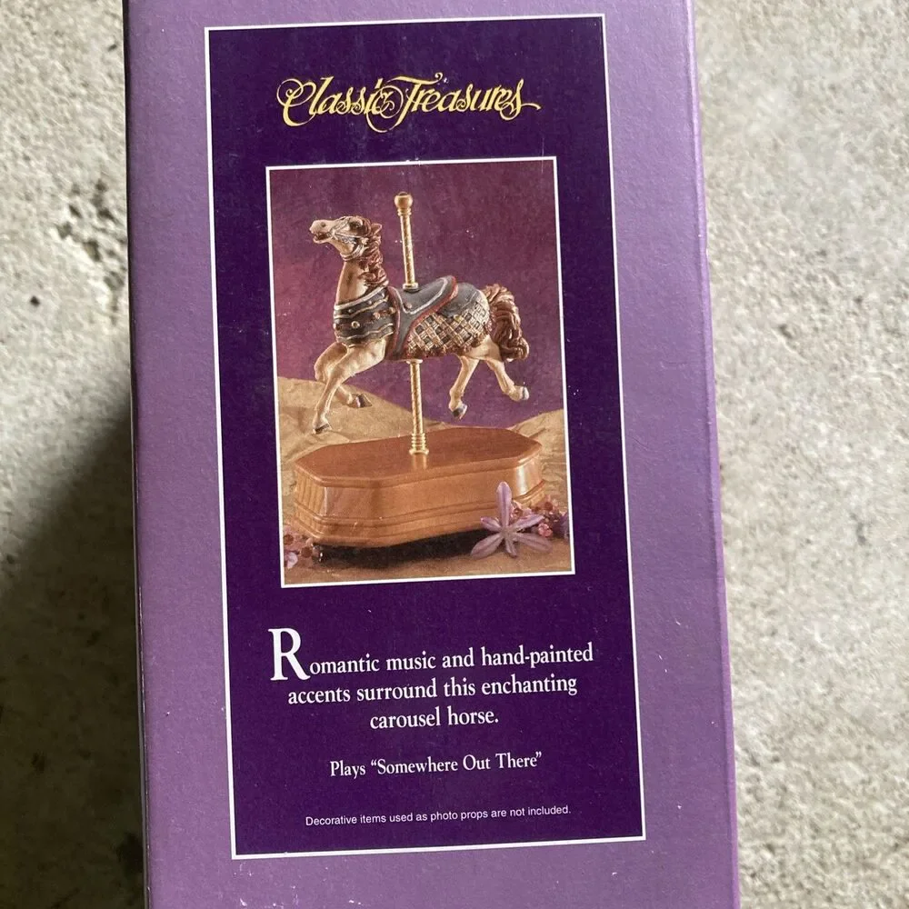 Classic Treasures Somewhere Over The Rainbow Carousel Horse Animated In Orig Box